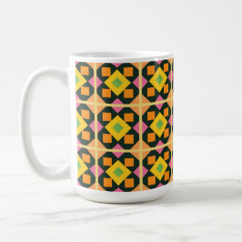 Geometrisk Abstrakt Art med Vibrant Färg Kaffemugg