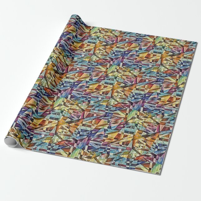Geometrisk Abstrakt Art Presentpapper (Utrullad)