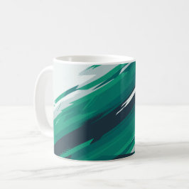 Geometrisk Abstrakt av dynamisk Grönt Kaffemugg