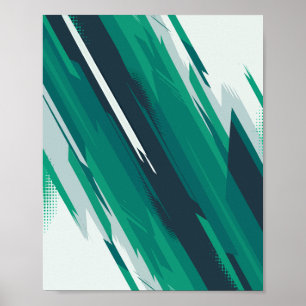 Geometrisk Abstrakt av dynamisk Grönt Poster