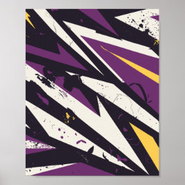 Geometrisk Abstrakt av dynamisk Lila och Gult Poster