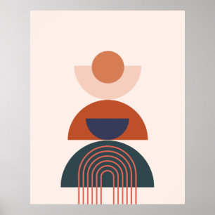 Geometrisk abstrakt av jordens toncirkelbåge poster