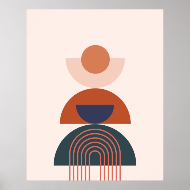 Geometrisk abstrakt av jordens toncirkelbåge poster (Framsidan)