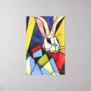 Geometrisk Abstrakt av kanin Art Stil Canvastryck