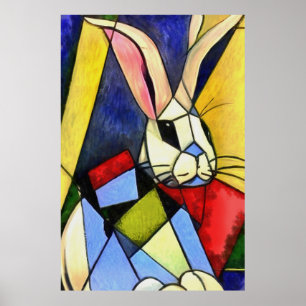 Geometrisk Abstrakt av kanin Art Stil Poster