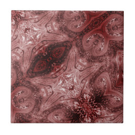 Geometrisk abstrakt av rödplommon Ceramic Tile Kakelplatta
