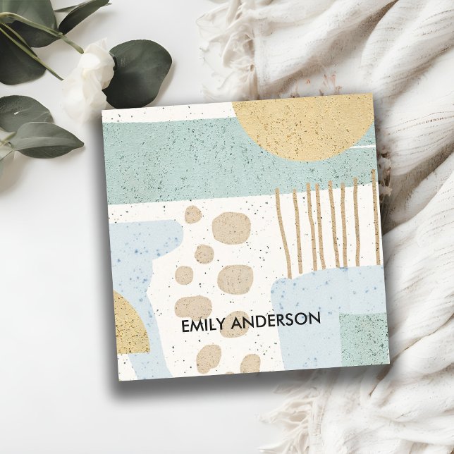 GEOMETRISK ABSTRAKT AV VATTENMODERN FYRKANTIGT VISITKORT (Skapare uppladdad)