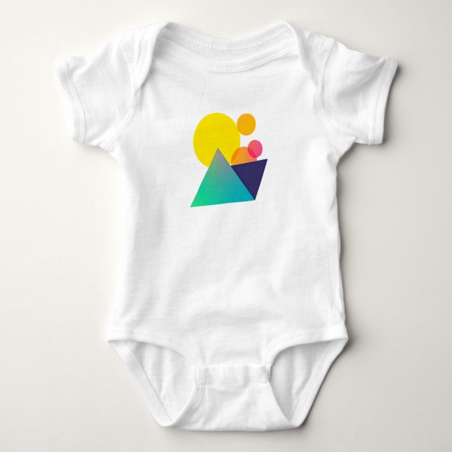 Geometrisk Abstrakt Baby Tshirt T Shirt (Framsida)