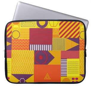 geometrisk abstrakt bakgrund, vintage sjuk laptop fodral