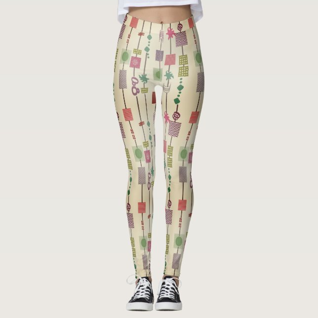 geometrisk abstrakt bauhaus leggings (Framsida)