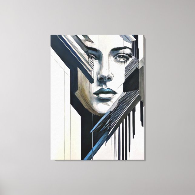 Geometrisk abstrakt canvastryck (Framsida)