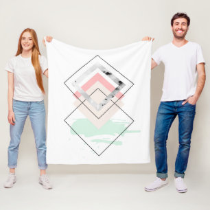 Geometrisk abstrakt design fleecefilt