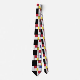 Geometrisk Abstrakt Design i Primära Färger Slips