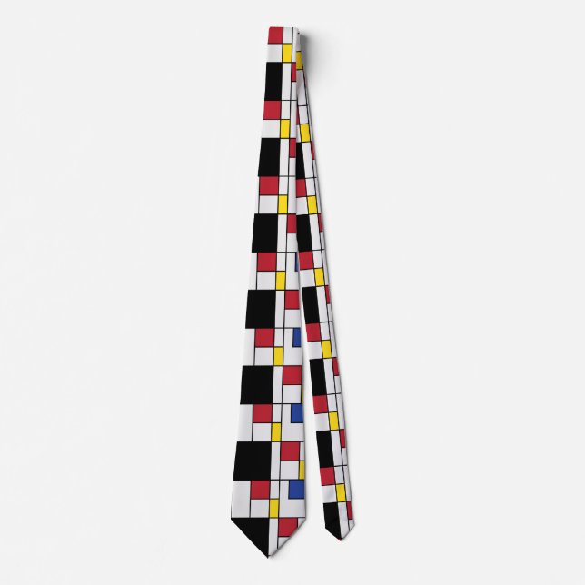 Geometrisk Abstrakt Design i Primära Färger Slips (Framsida)