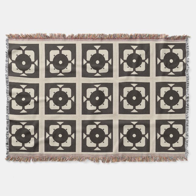 Geometrisk abstrakt design med symmetriskt mönster filt (Framsidan)