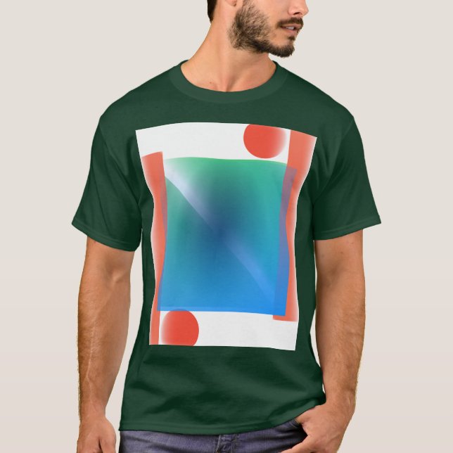 GEOMETRISK ABSTRAKT DIGITAL KONST T SHIRT (Framsida)