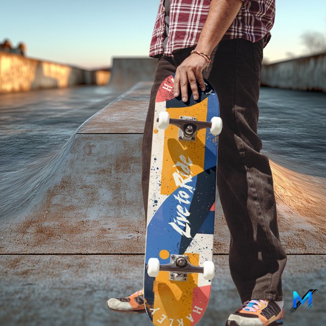 Geometrisk Abstrakt - direkt till fetstil Mini Skateboard Bräda 18,5 Cm (Skapare uppladdad)