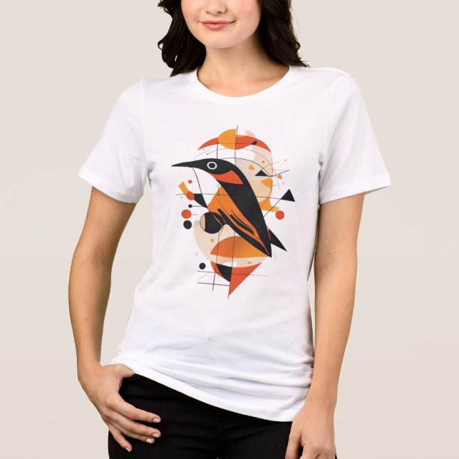 Geometrisk Abstrakt Fågel Grafisk Konst - Modern M T Shirt (Framsida)
