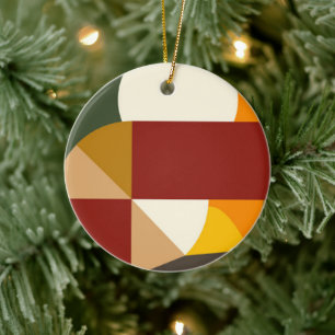 Geometrisk Abstrakt Färg varm modern form Julgransprydnad Keramik