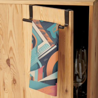 Geometrisk abstrakt - Fetstig, kraftig grafik Kökshandduk