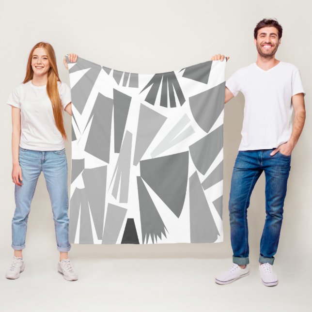 Geometrisk Abstrakt Fleecefilt (På plats)