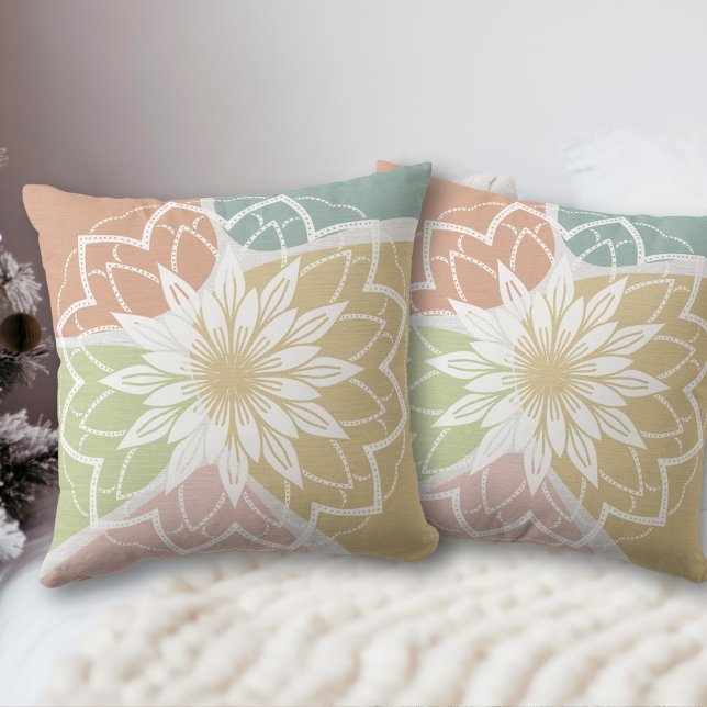 Geometrisk Abstrakt Flower Mandala Kudde (Skapare uppladdad)