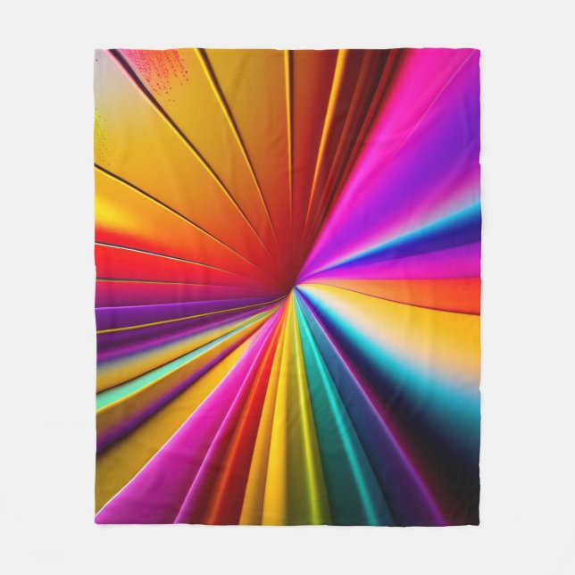 Geometrisk Abstrakt för 3D Färg Rays Fleecefilt (Framsidan)