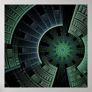 Geometrisk Abstrakt för Grönt av kosmetisk Pod Poster