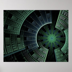 Geometrisk Abstrakt för Grönt av kosmetisk Pod Poster