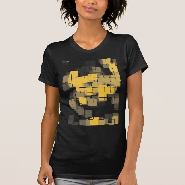 Geometrisk abstrakt "för melon" tee shirt (Framsida)