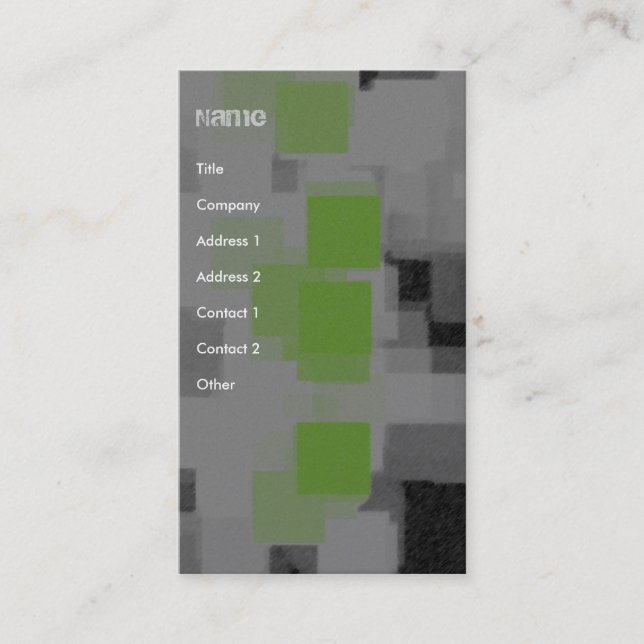 Geometrisk abstrakt "för nattvision" visitkort (Framsida)