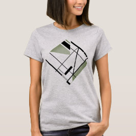 Geometrisk Abstrakt för Olive Black Diagonal MCM-u T Shirt