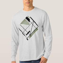 Geometrisk Abstrakt för Olive Black Diagonal MCM-u T Shirt