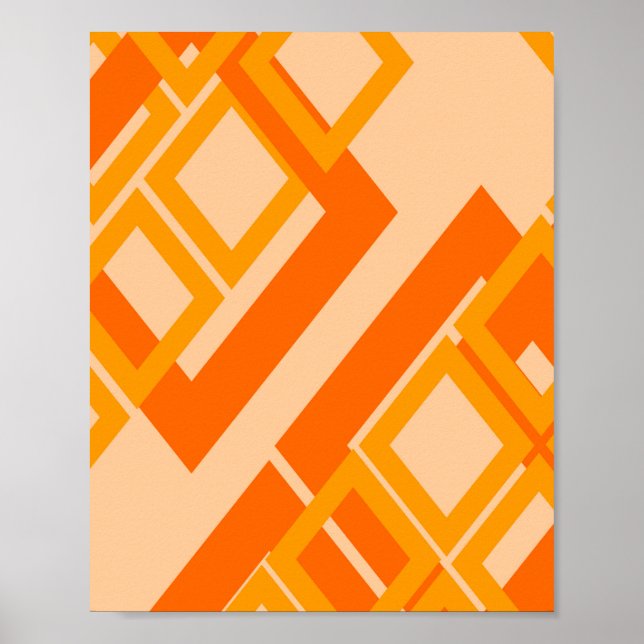 Geometrisk abstrakt för orange och gult poster (Framsidan)
