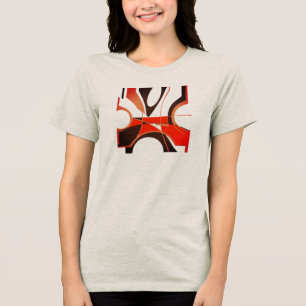 Geometrisk Abstrakt för svart rött Tan-svart MCM-u T Shirt