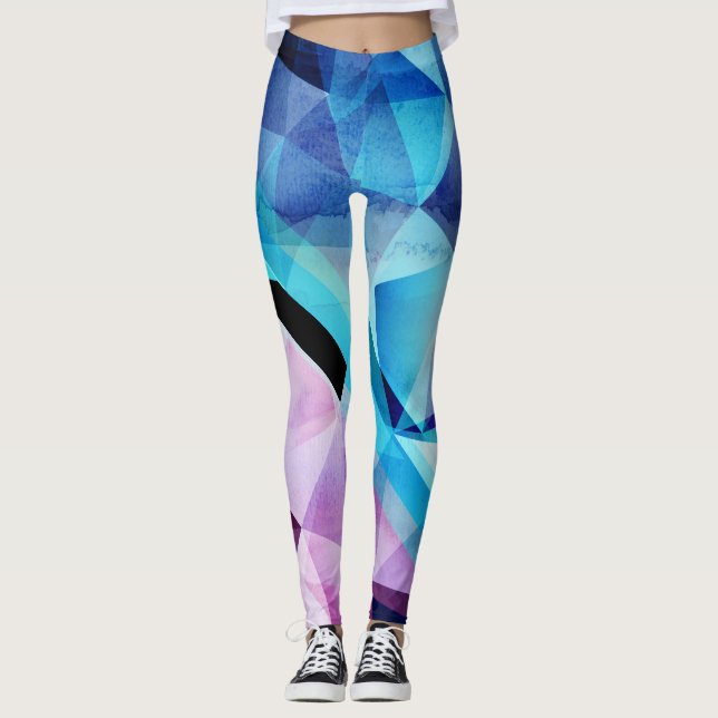 Geometrisk Abstrakt för vattenfärg - bakgrund Leggings (Framsida)