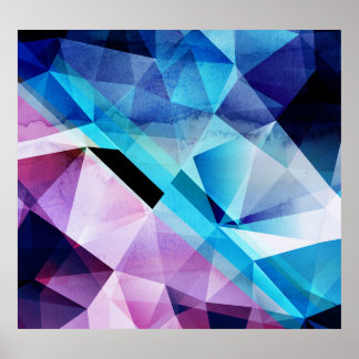 Geometrisk Abstrakt för vattenfärg - bakgrund Poster