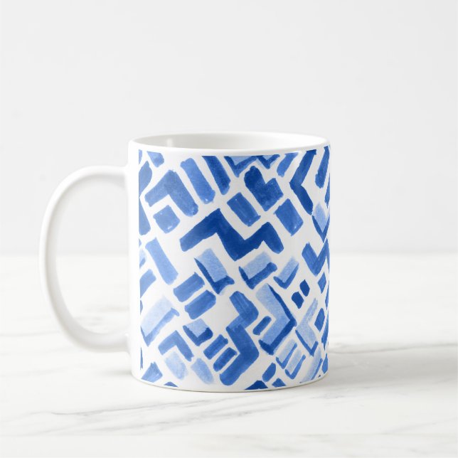 Geometrisk Abstrakt för vattenfärg Sömlös Mönster Kaffemugg (Vänster)