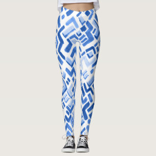 Geometrisk Abstrakt för vattenfärg Sömlös Mönster Leggings