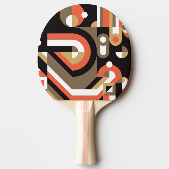 Geometrisk Abstrakt: Futuristiskans teckningsdesig Pingisracket (Framsidan)