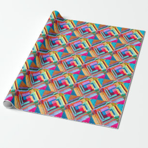 Geometrisk abstrakt, grafisk bakgrund i färg. presentpapper