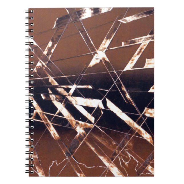 Geometrisk Abstrakt i Brown och Black Anteckningsbok (Framsidan)