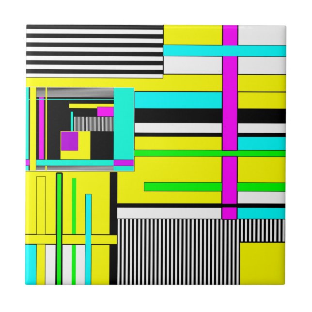 Geometrisk abstrakt i mönster-kuggpelare kakelplatta (Framsidan)