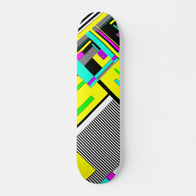 Geometrisk abstrakt i mönster-kuggpelare mini skateboard bräda 18,5 cm (Framsida)