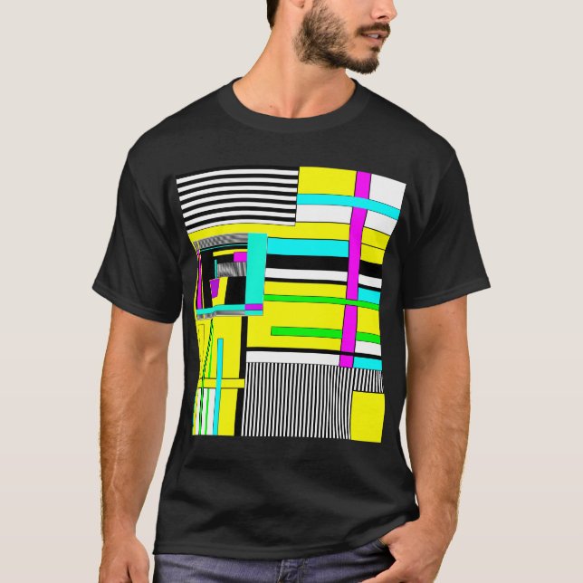 Geometrisk abstrakt i mönster-kuggpelare t shirt (Framsida)