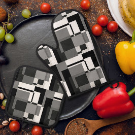Geometrisk Abstrakt i svart och vitt mondrian Stil