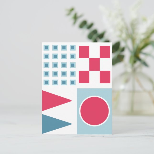 Geometrisk Abstrakt Kakeldesign Vykort (Stående Fram)