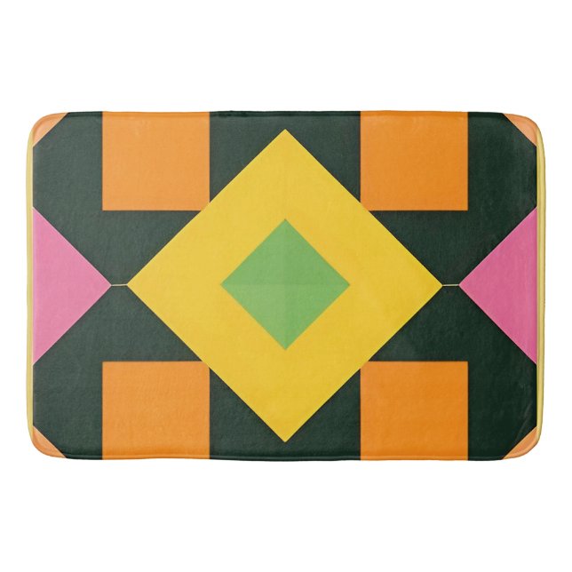 Geometrisk Abstrakt Konst med Levande Färger Badrumsmatta (Framsidan)