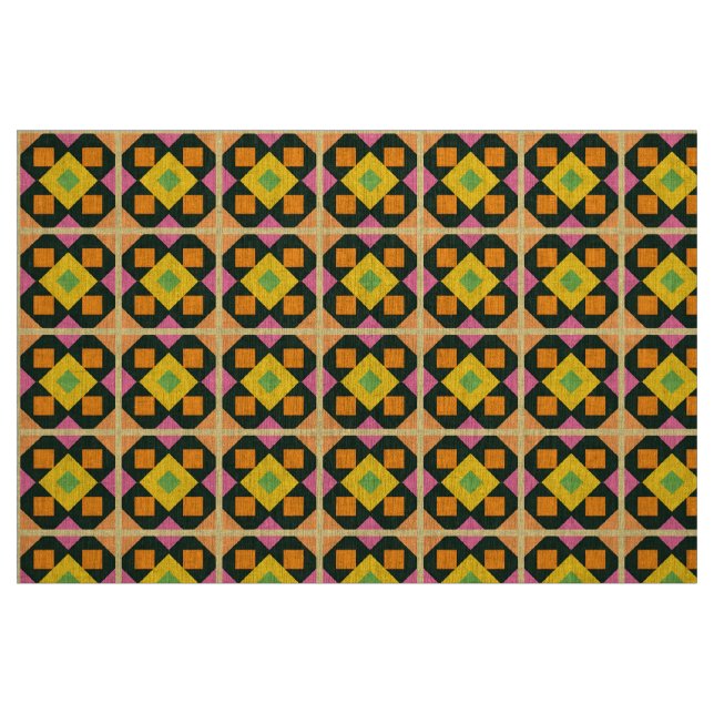 Geometrisk abstrakt konst med livfulla färger tyg (Fat Quarter)
