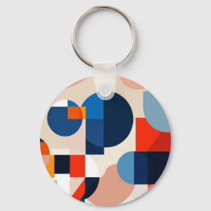 Geometrisk Abstrakt konst. Nyckelring